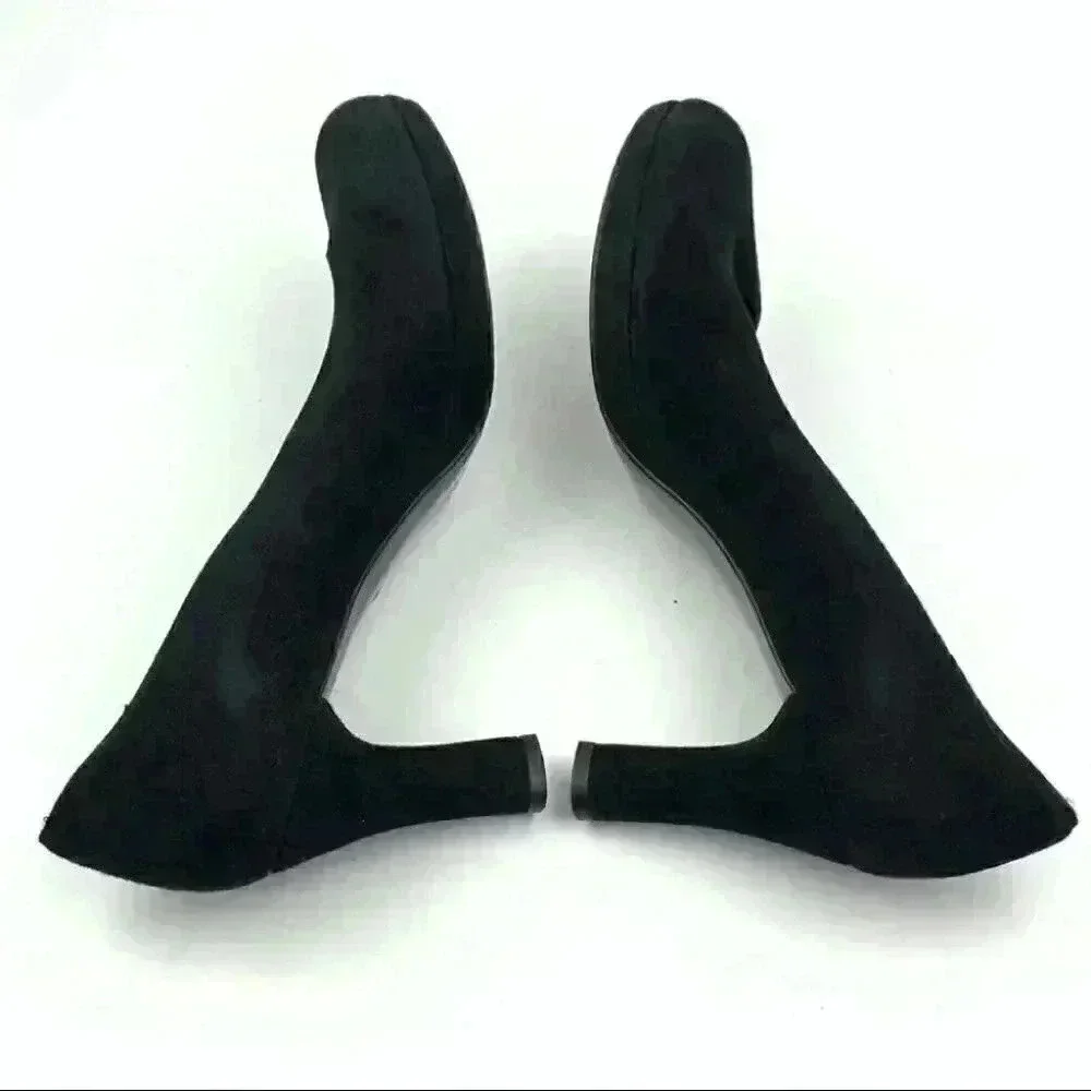 Stuart Weitzman heels 7 black suede platforms dark